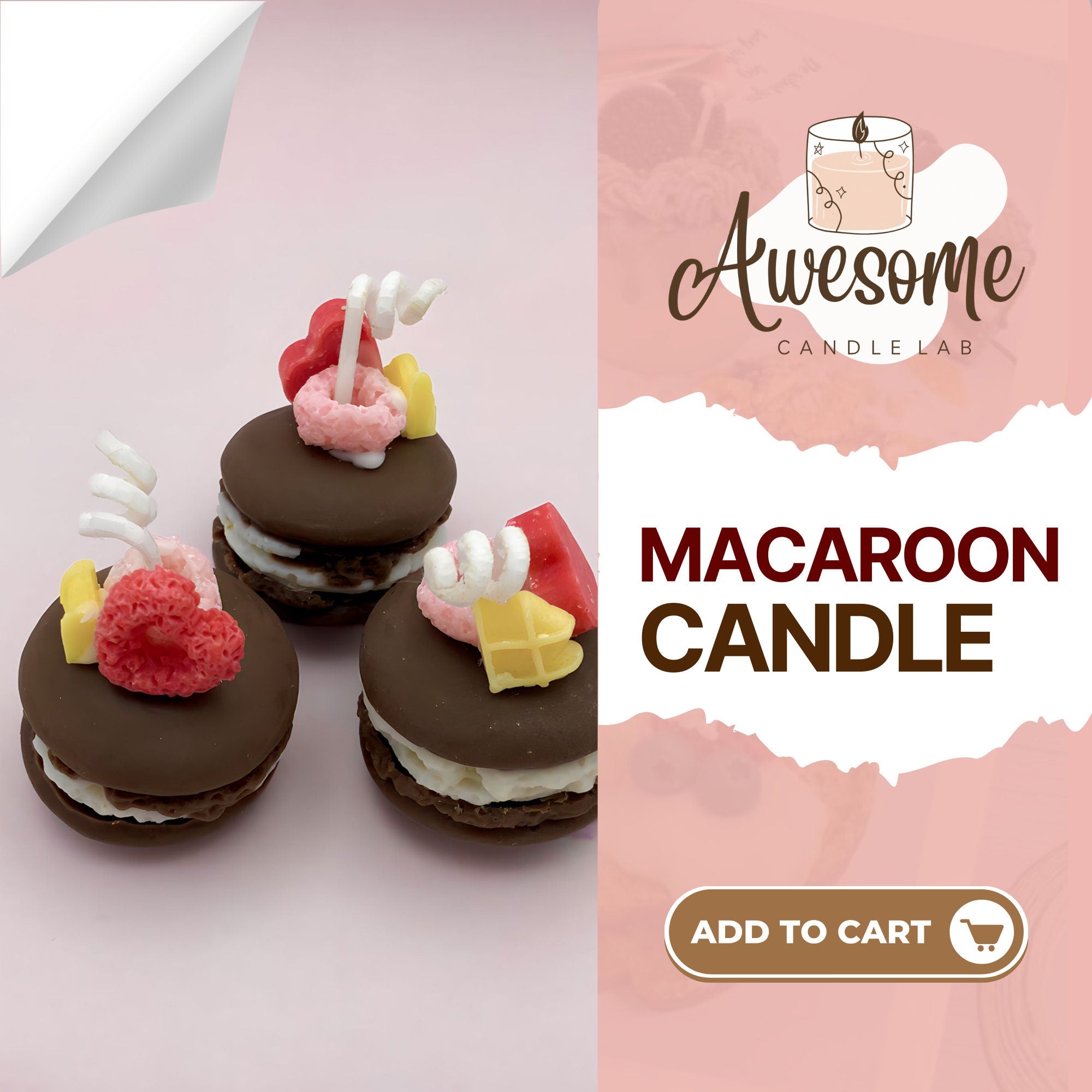 MACAROON CANDLE I sweet candles I homemade candles I shaped candles dessert candles cool candles valentines day gift box