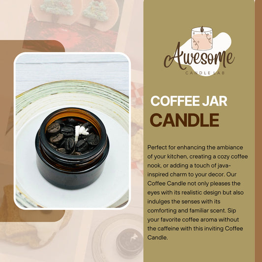 COFFEE JAR CANDLE, I sweet candles I homemade candles I shaped candles dessert candles cool candles valentines day gift box