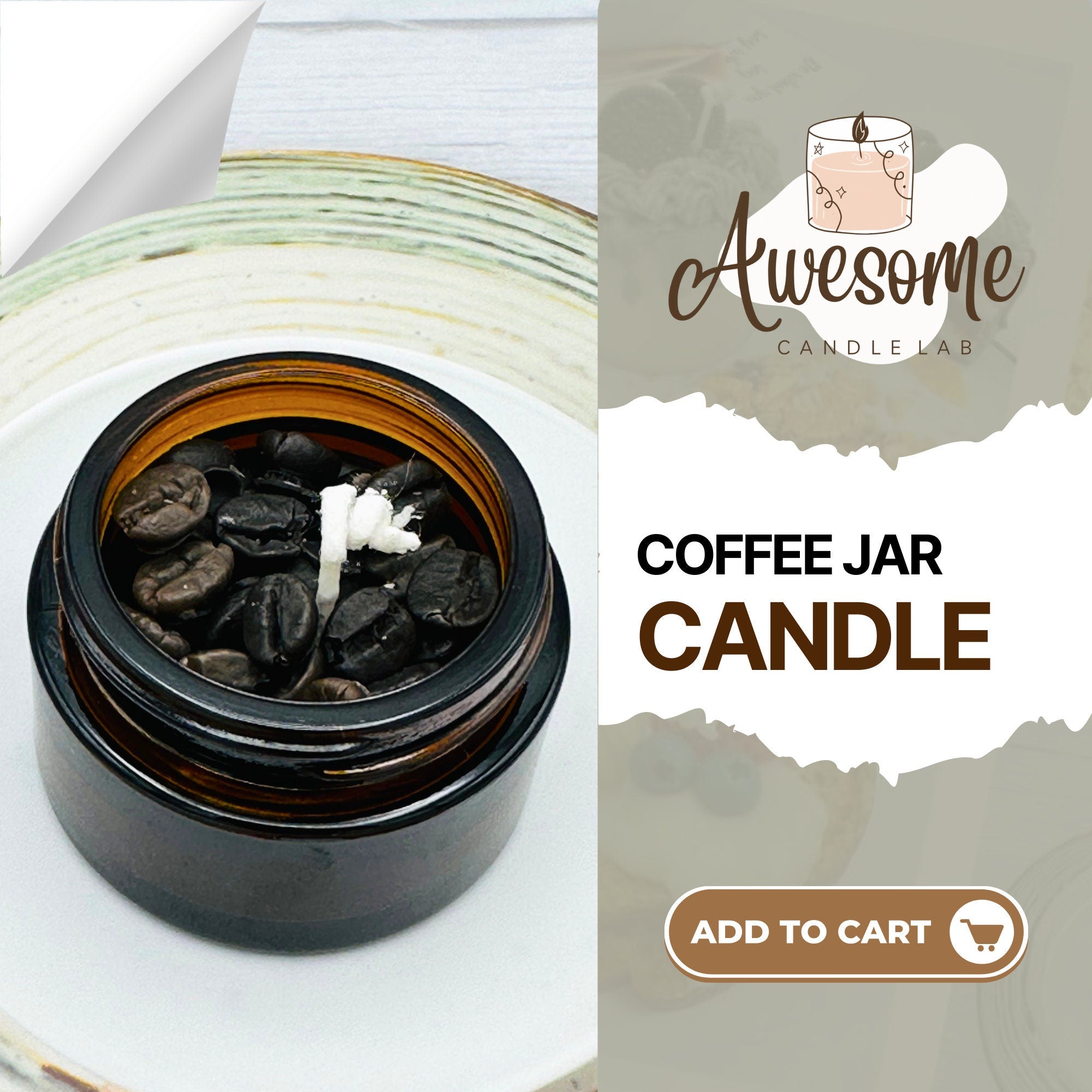 COFFEE JAR CANDLE, I sweet candles I homemade candles I shaped candles dessert candles cool candles valentines day gift box