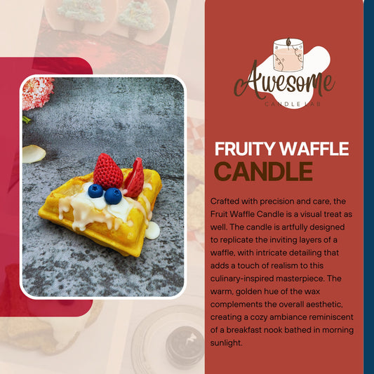 FRUITY WAFFLE CANDLE  I sweet candles I homemade candles I shaped candles dessert candles cool candles valentines day gift box