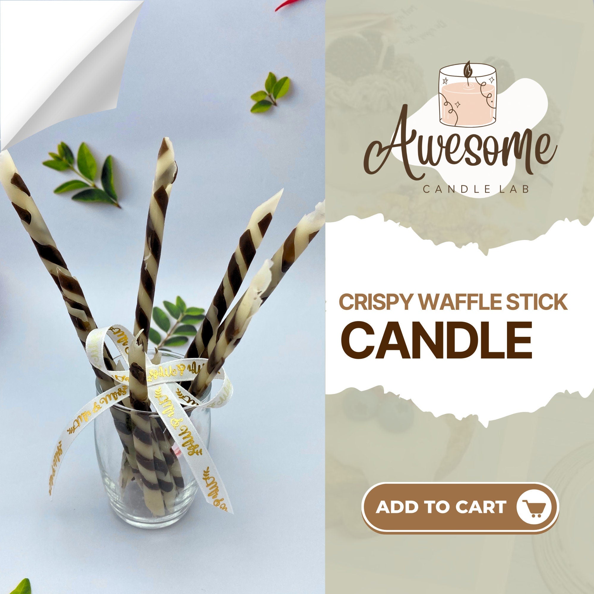 CRISPY WAFFLE STICK I sweet candles I homemade candles I shaped candles dessert candles cool candles valentines day gift box