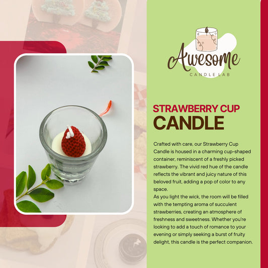 STRAWBERRY CUP CANDLE ,I sweet candles I homemade candles I shaped candles dessert candles cool candles valentines day gift box