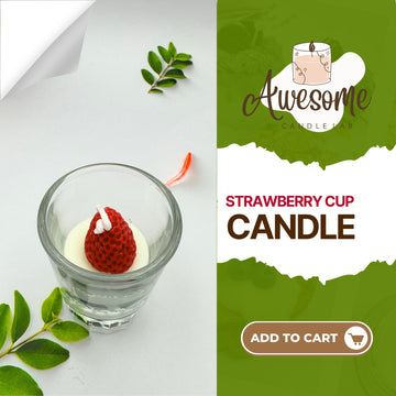 STRAWBERRY CUP CANDLE ,I sweet candles I homemade candles I shaped candles dessert candles cool candles valentines day gift box