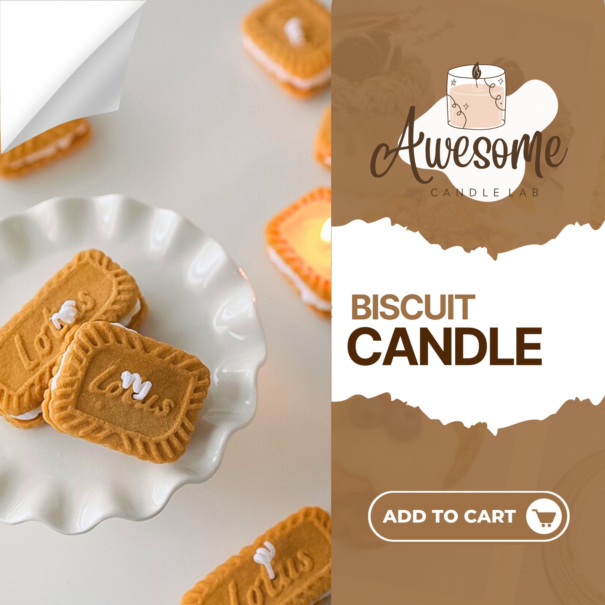 BISCUIT CANDLE I sweet candles I homemade candles I shaped candles dessert candles cool candles valentines day gift box