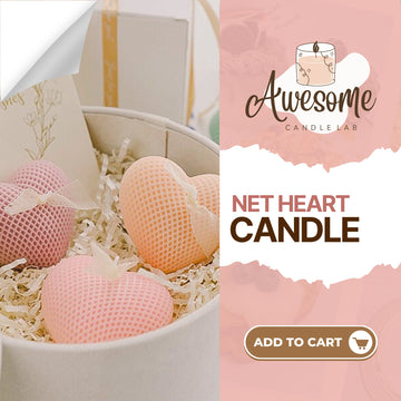 NET HEART CANDLE I sweet candles I homemade candles I shaped candles dessert candles cool candles valentines day gift box