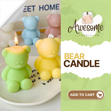 BEAR CANDLE I sweet candles I homemade candles I shaped candles dessert candles cool candles valentines day gift box