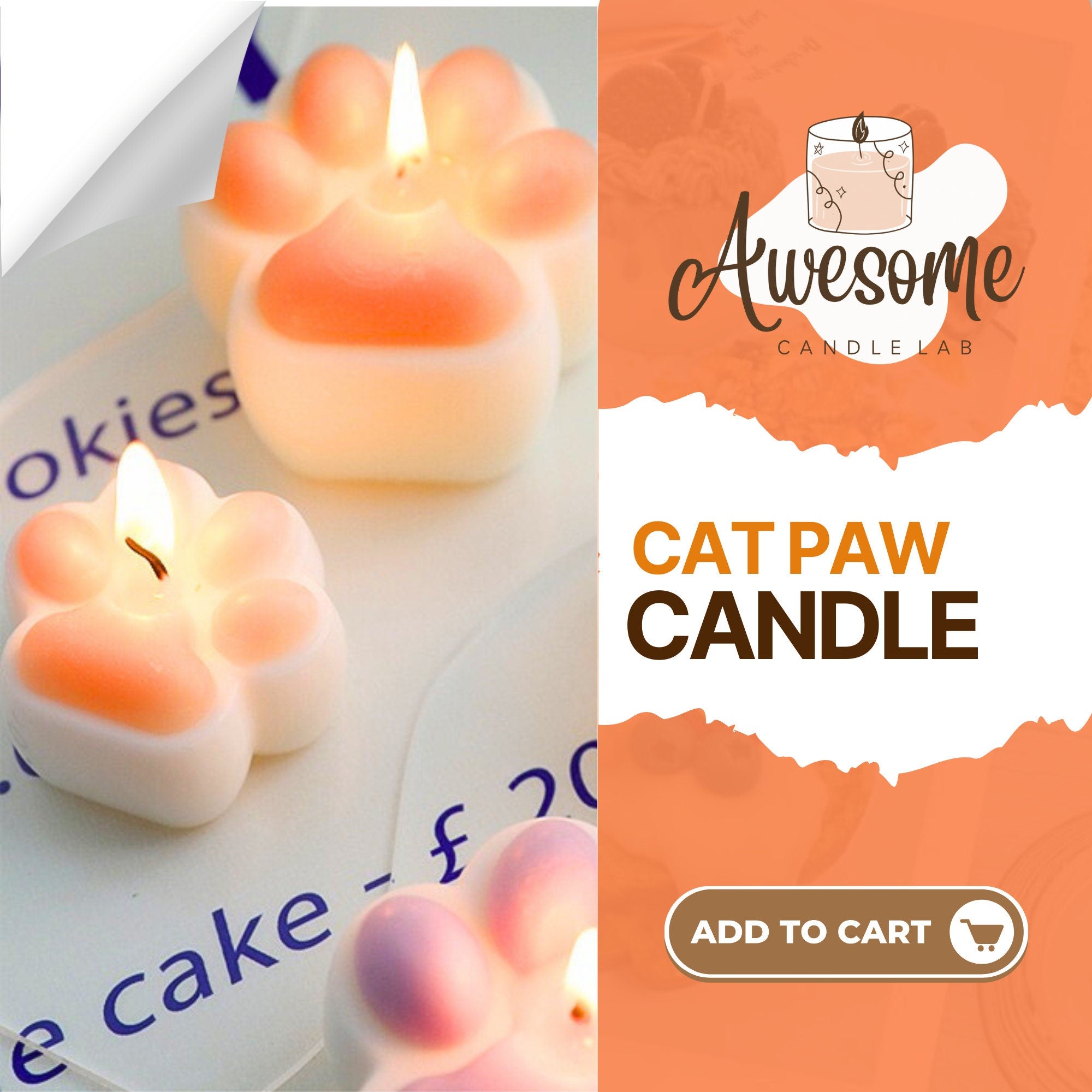 CAT PAW CANDLE I sweet candles I homemade candles I shaped candles dessert candles cool candles valentines day gift box