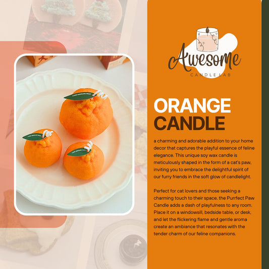 ORANGE CANDLE I sweet candles I homemade candles I shaped candles dessert candles cool candles valentines day gift box