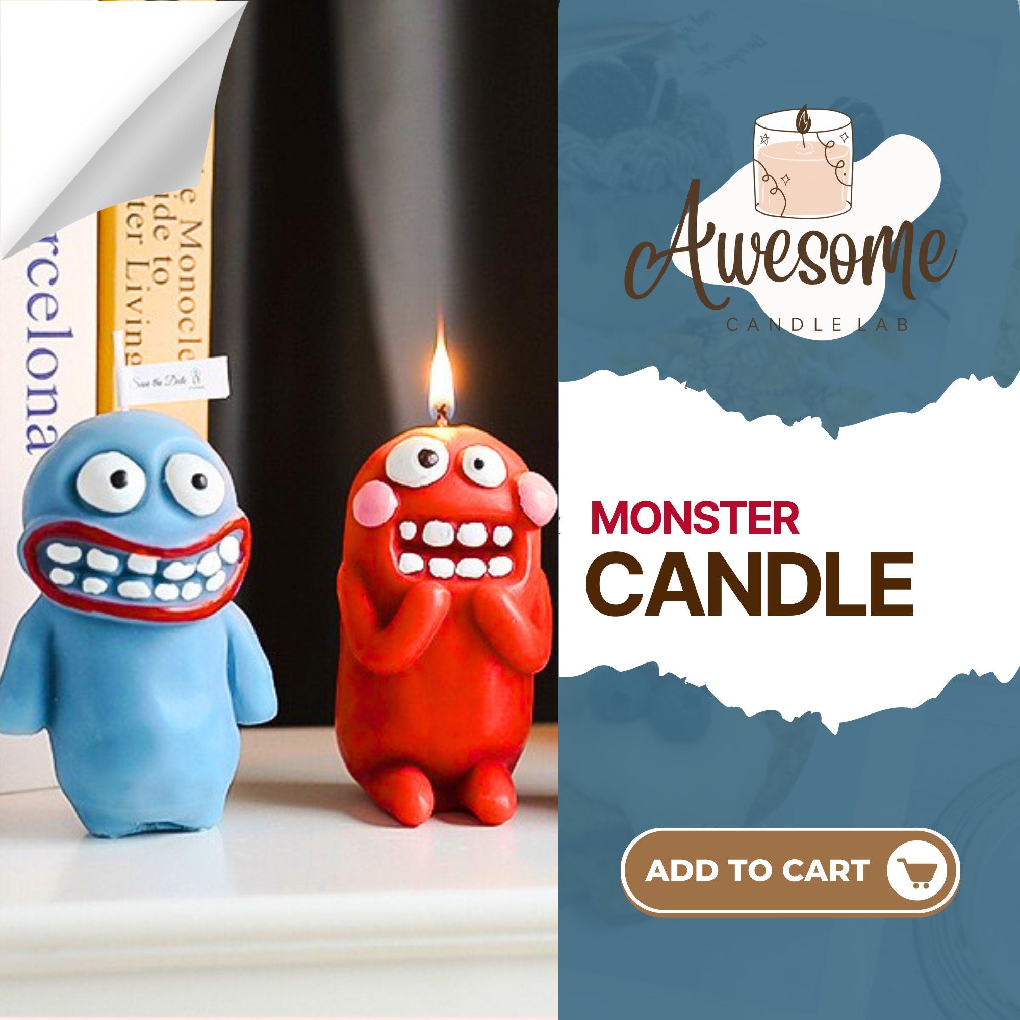 MONSTER CANDLE I sweet candles I homemade candles I shaped candles dessert candles cool candles valentines day gift box