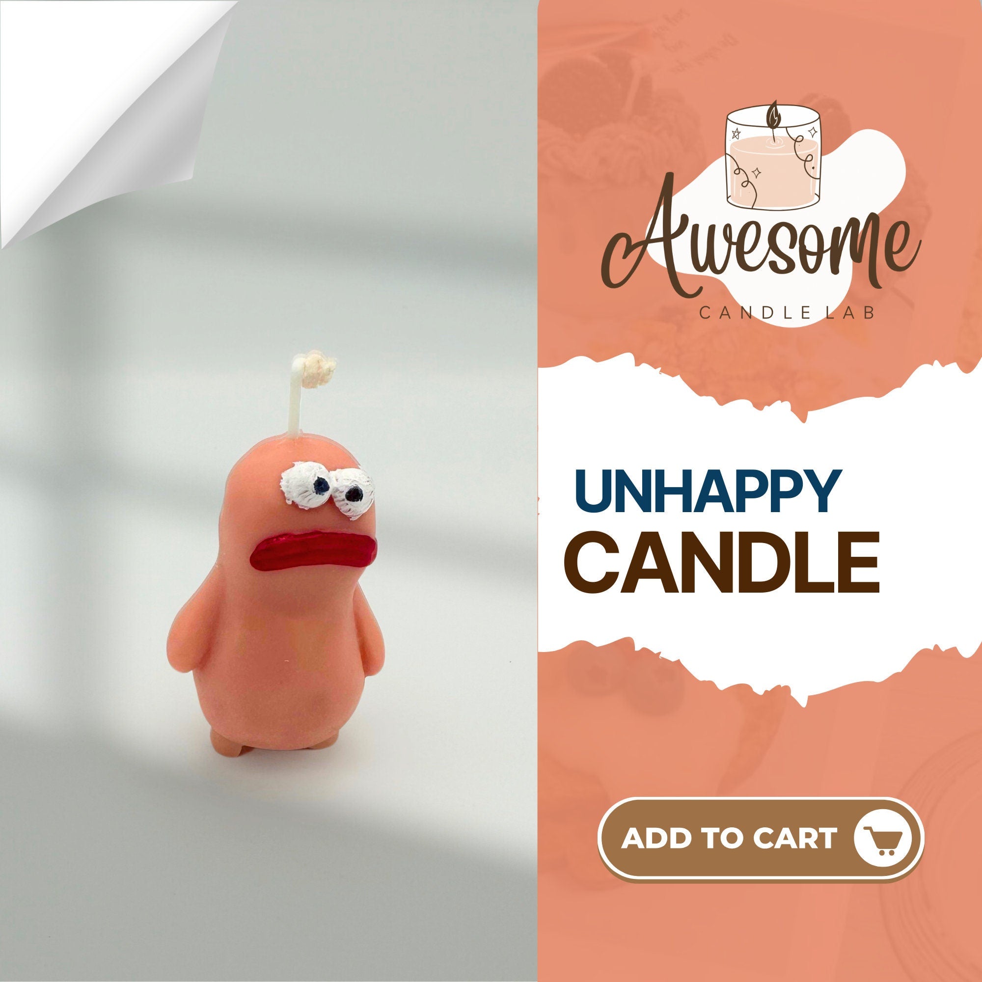 UNHAPPY CANDLE I sweet candles I homemade candles I shaped candles dessert candles cool candles valentines day gift box