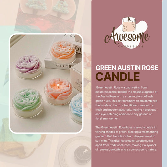 Green Austin Rose  I sweet candles I homemade candles I shaped candles dessert candles cool candles valentines day gift box