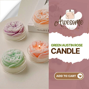 Green Austin Rose  I sweet candles I homemade candles I shaped candles dessert candles cool candles valentines day gift box