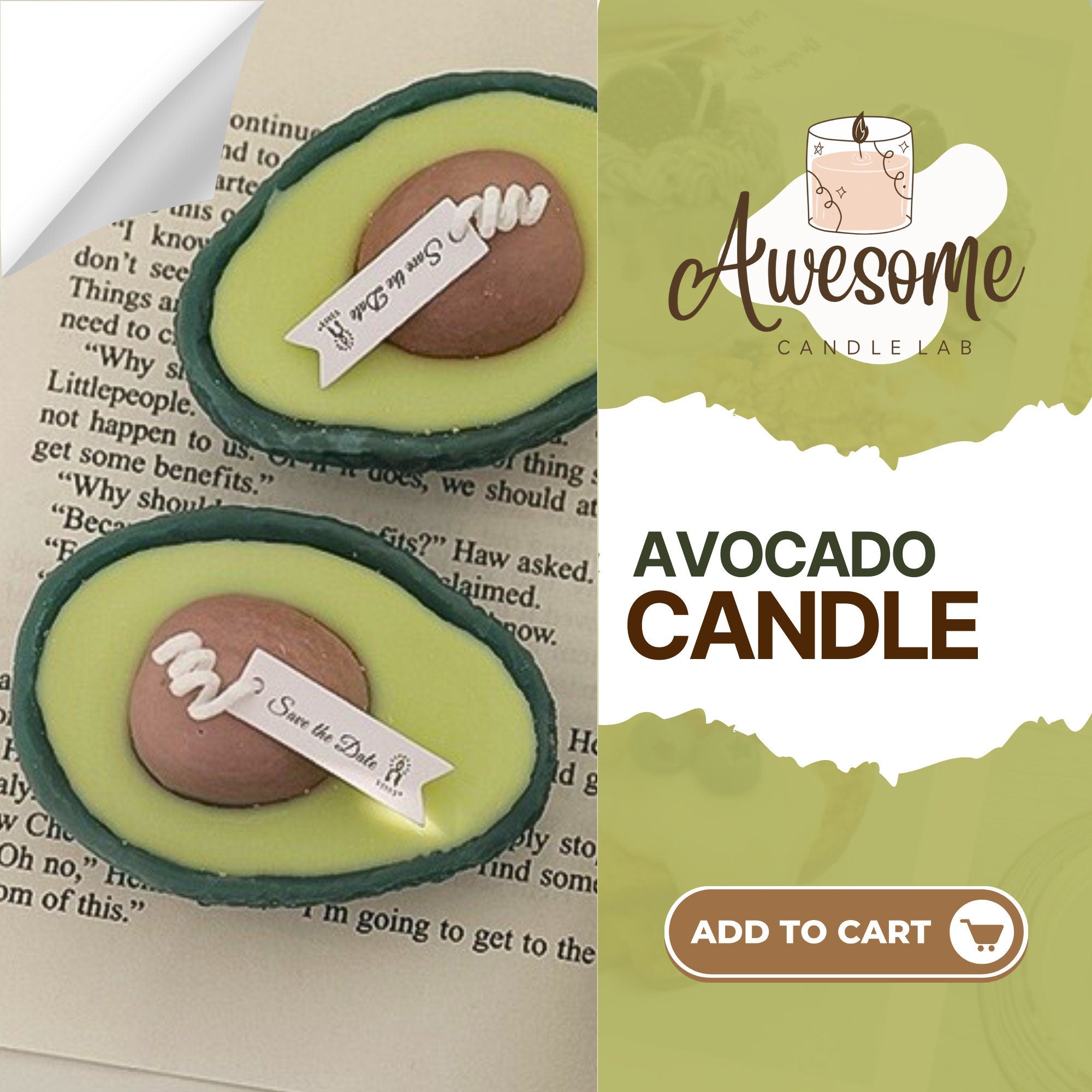 AVOCADO CANDLE I sweet candles I homemade candles I shaped candles dessert candles cool candles valentines day gift box