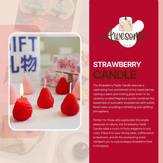 STRAWBERRY CANDLEI sweet candles I homemade candles I shaped candles dessert candles cool candles valentines day gift box