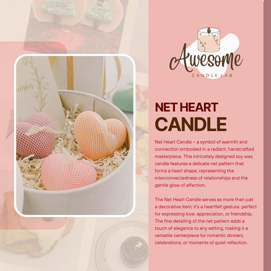 NET HEART CANDLE I sweet candles I homemade candles I shaped candles dessert candles cool candles valentines day gift box