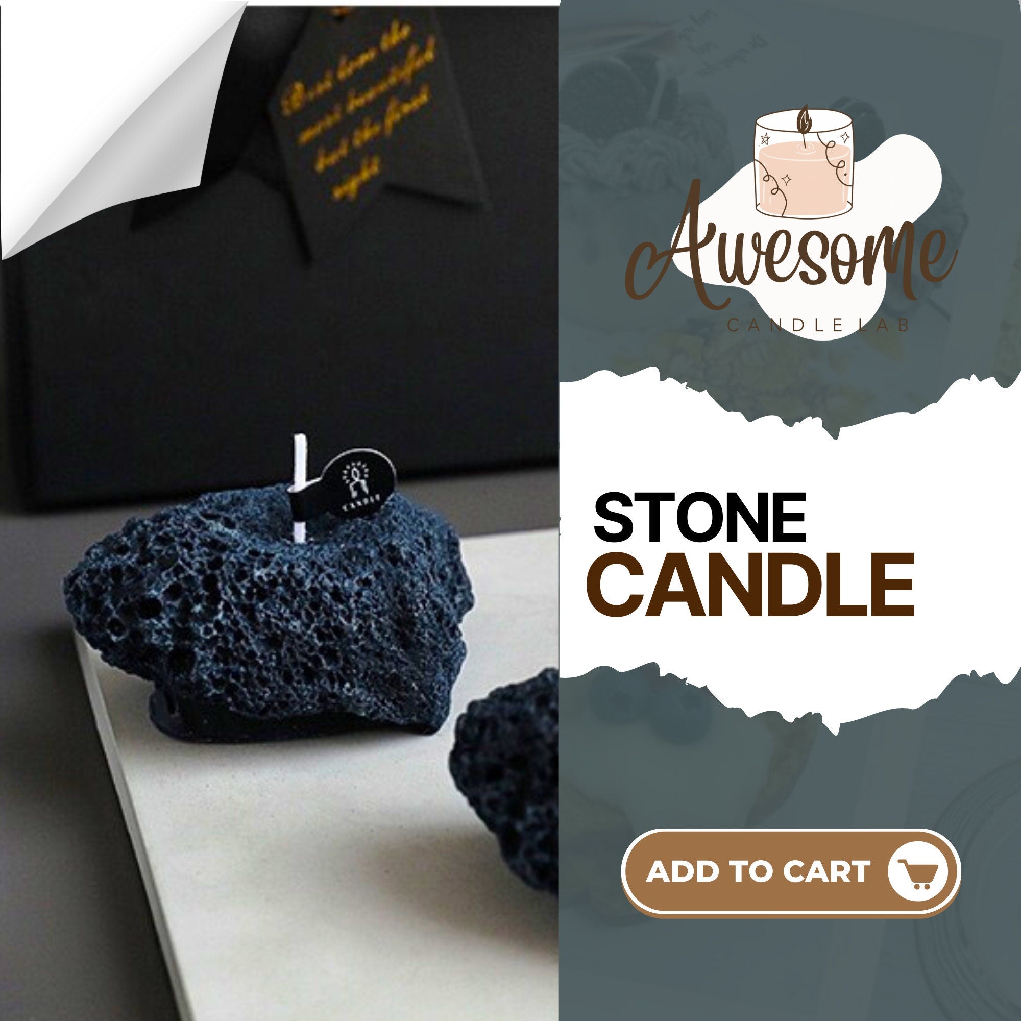 STONE CANDLE I sweet candles I homemade candles I shaped candles dessert candles cool candles valentines day gift box